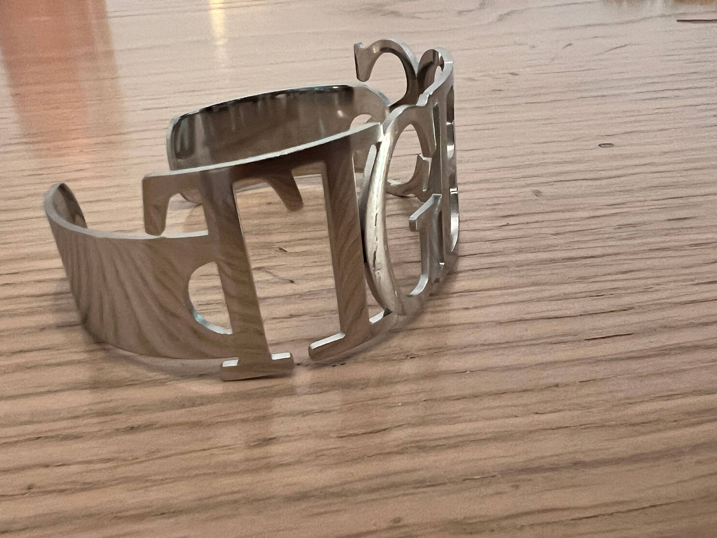 TIGERS Bangle Cuff Bracelets All Caps Go Tigers -Sizeable: Yellow Gold / Large