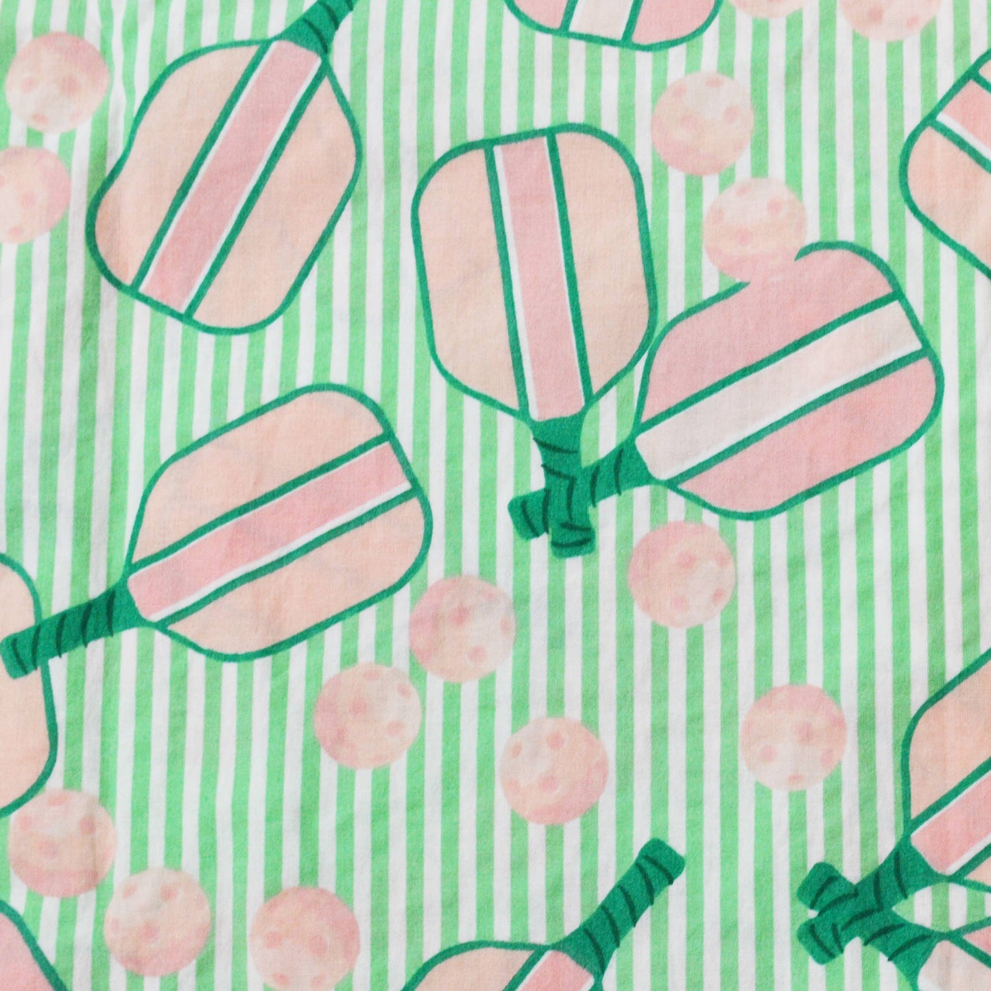 Pickleball Stripe PJ Set with Shorts & Long Sleeve Top: Large / Extra Large