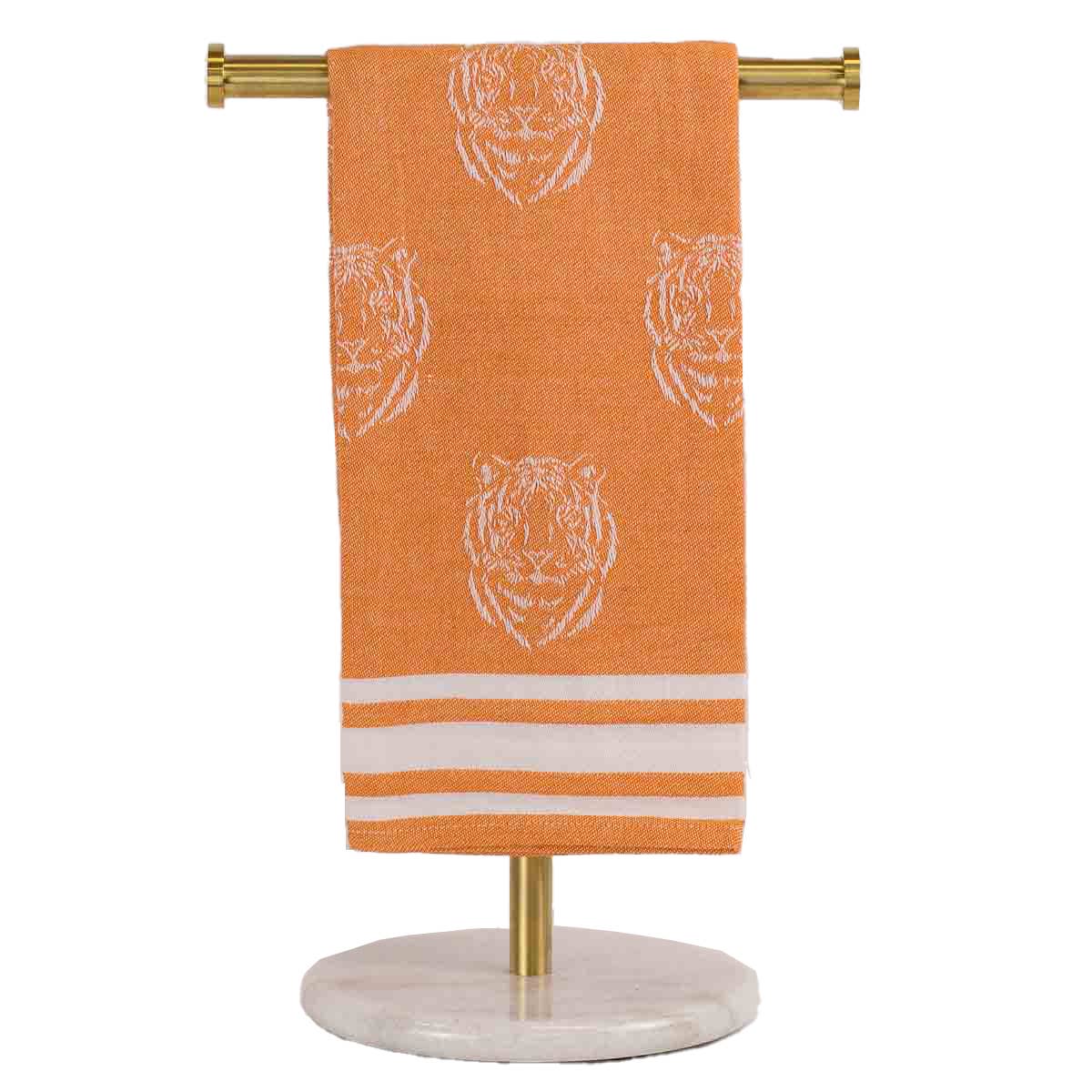 Jacquard Tiger Hand Towel Orange/White 20x28
