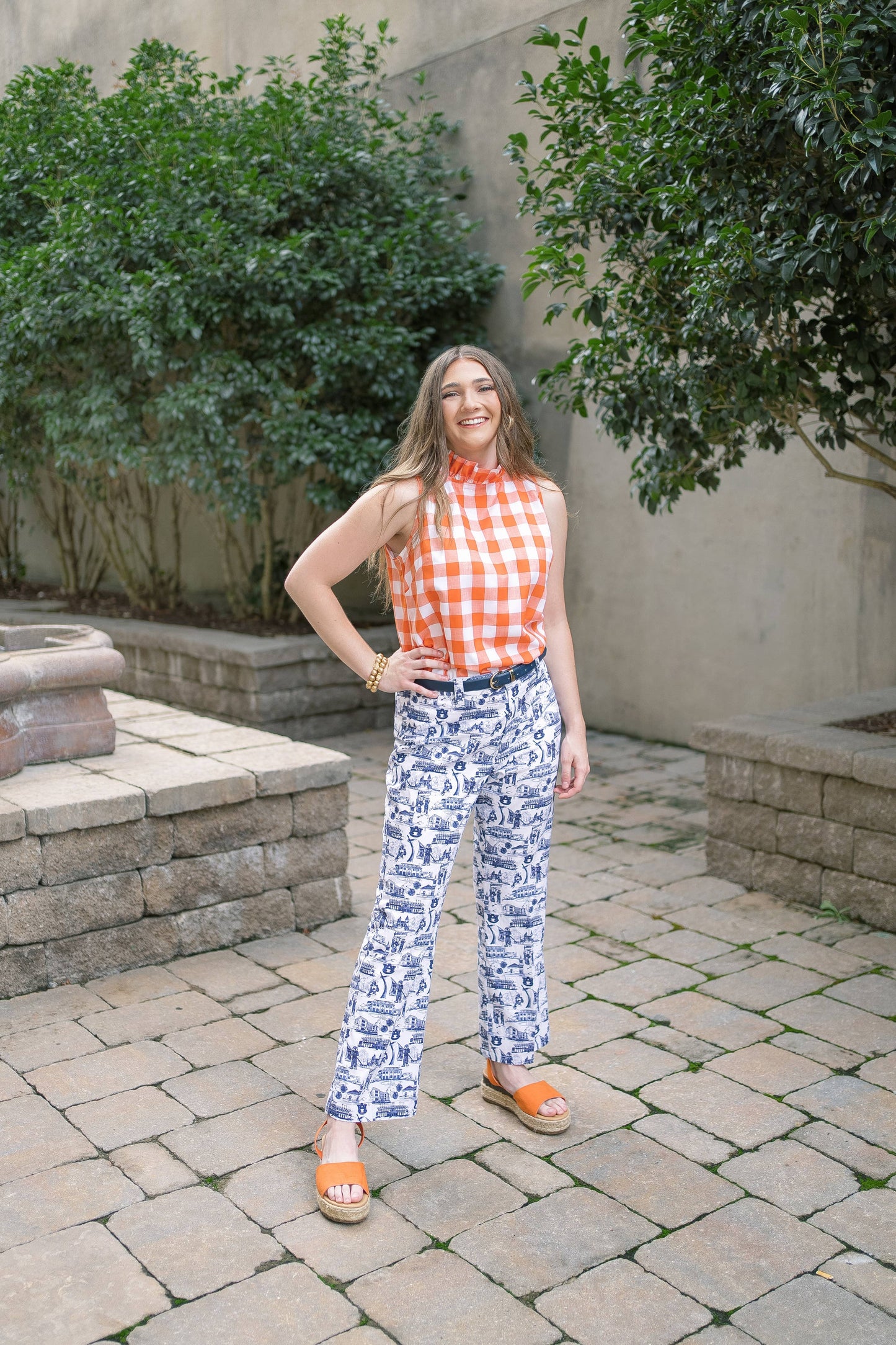 Rutledge Kick-Flare Pant Auburn Navy & White: 10