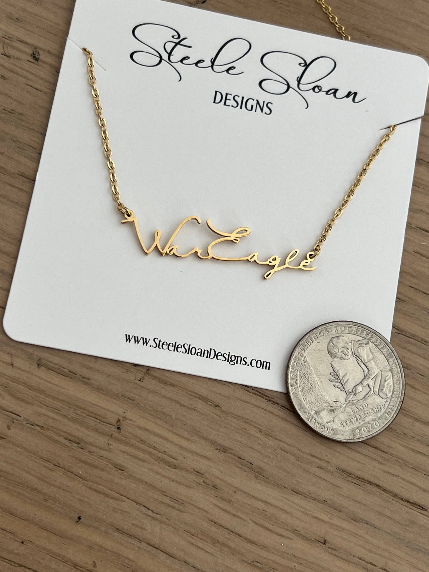 NEW! Auburn War Eagle Game Day Necklace Gift for Auburn Fan