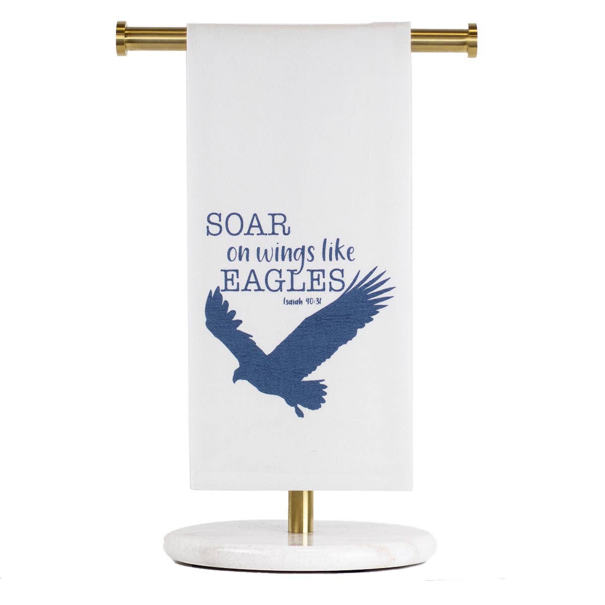 Soar Like Eagles Flour Sack Hand Towel White/Blue 20x28