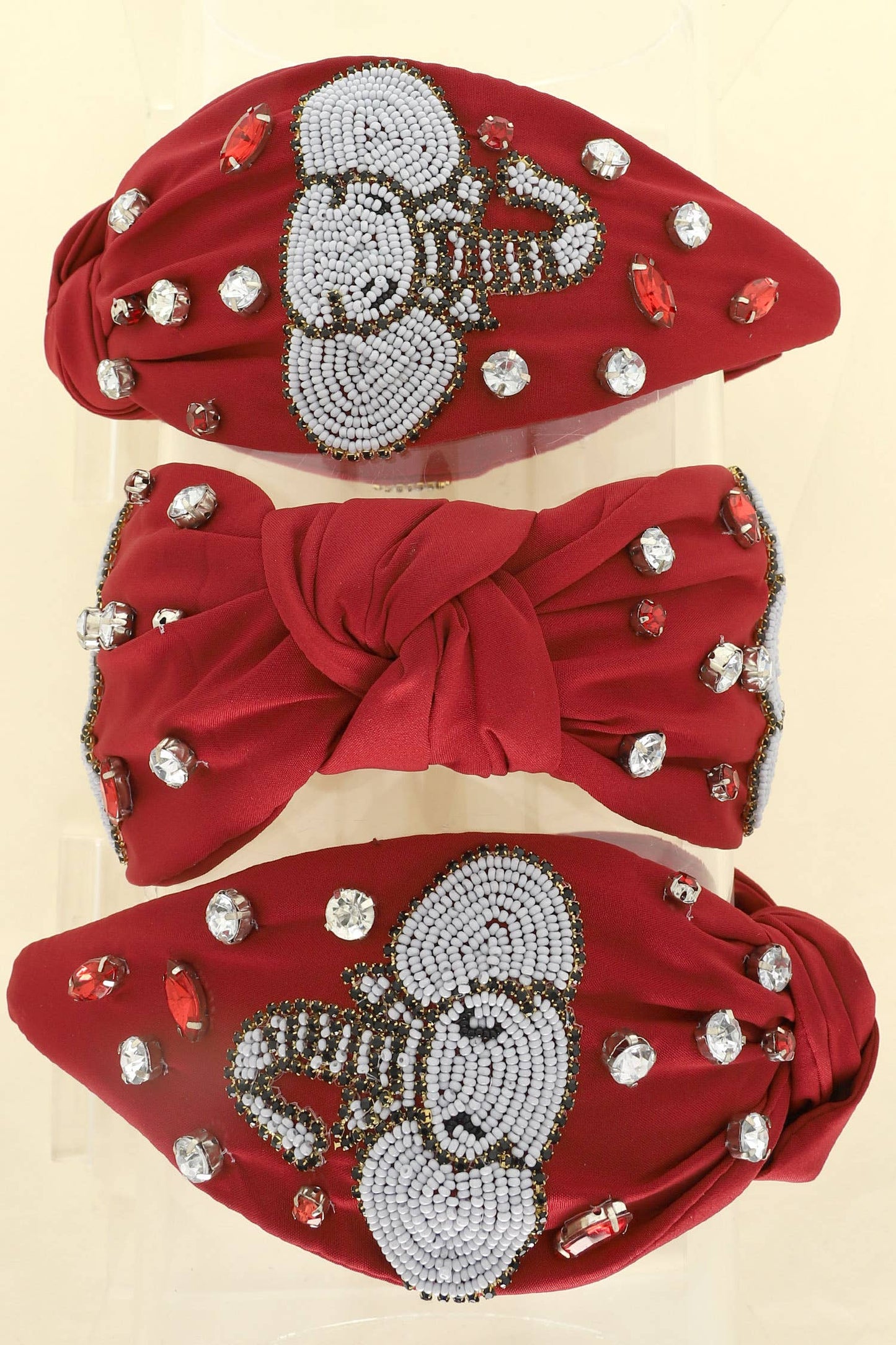 Elephant Top Knotted Jeweled Beaded Headband