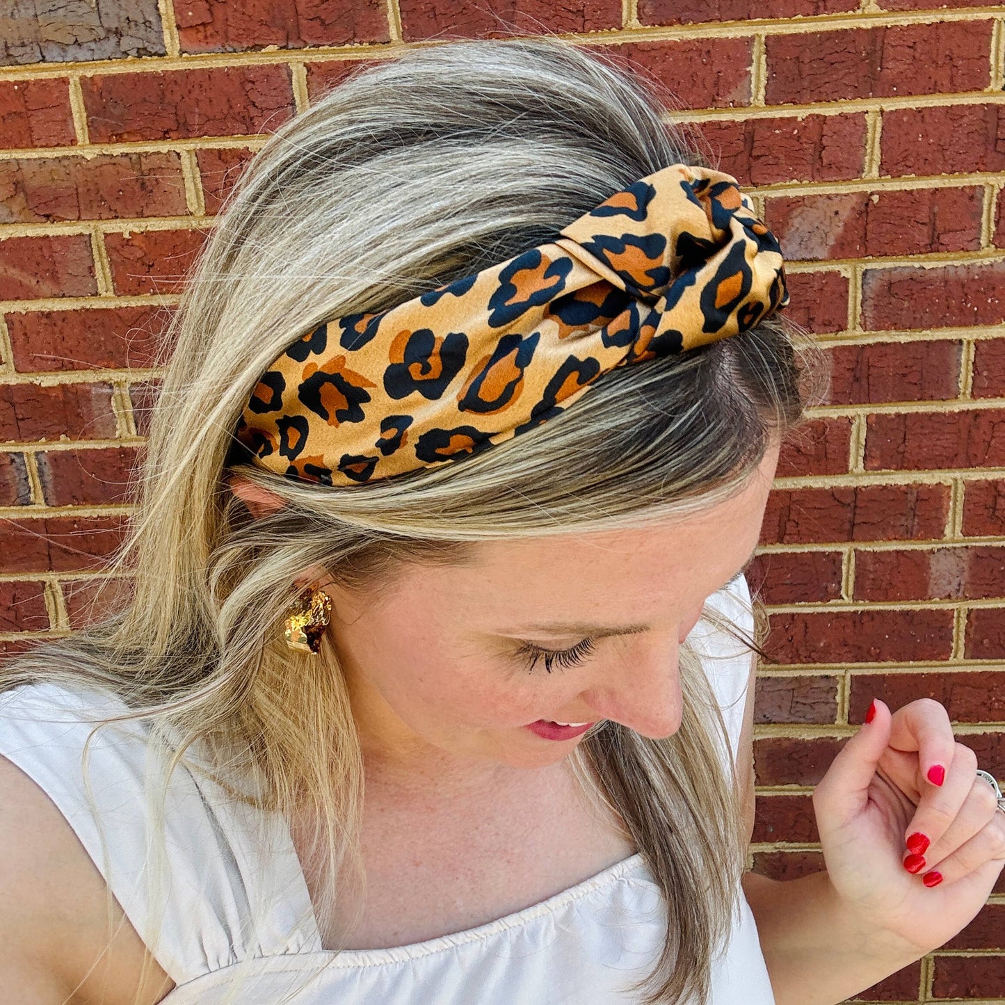 Classic Knot Satin Headband | Leopard Print