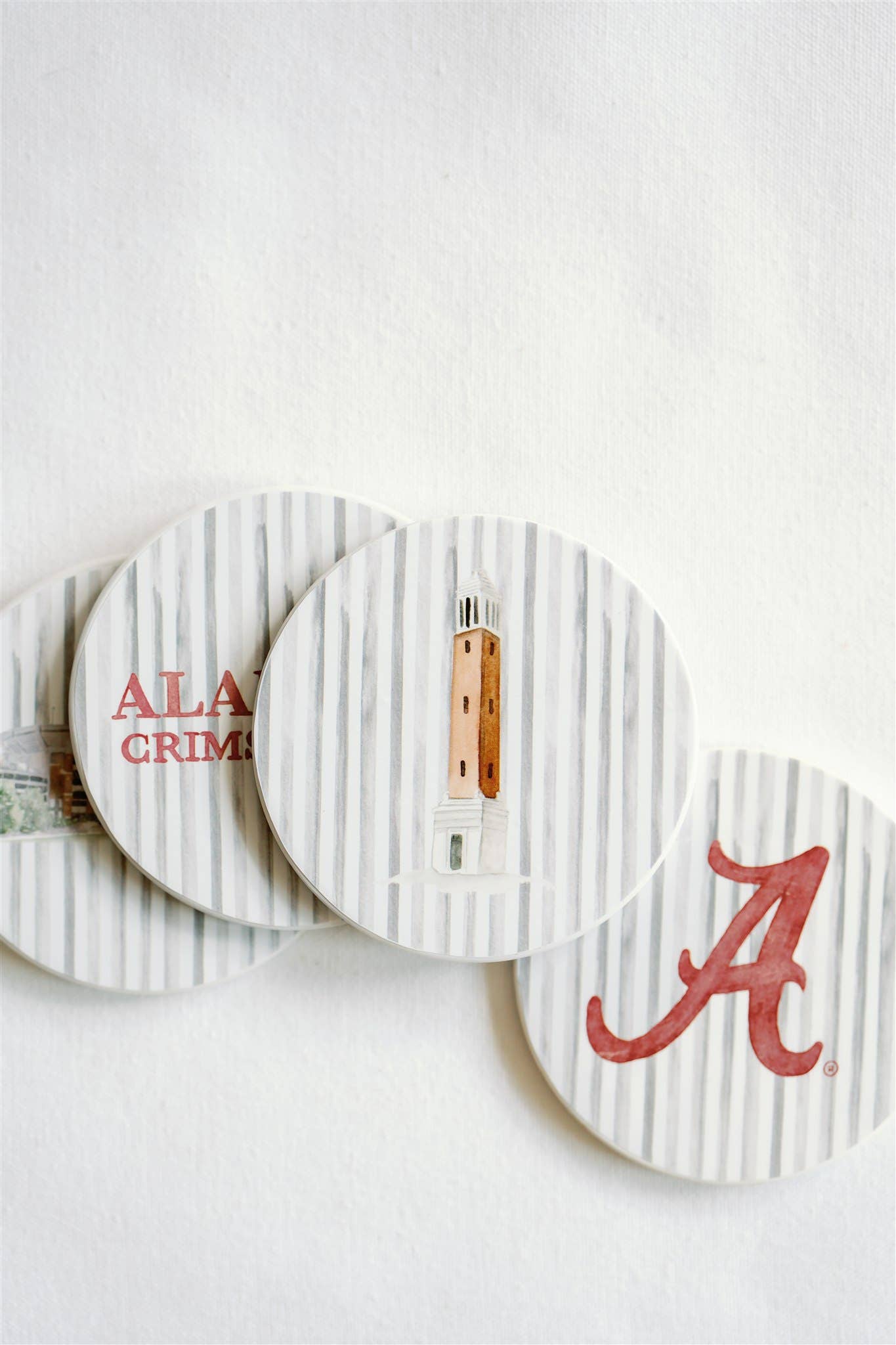 Ceramic Alabama Striped Coasters