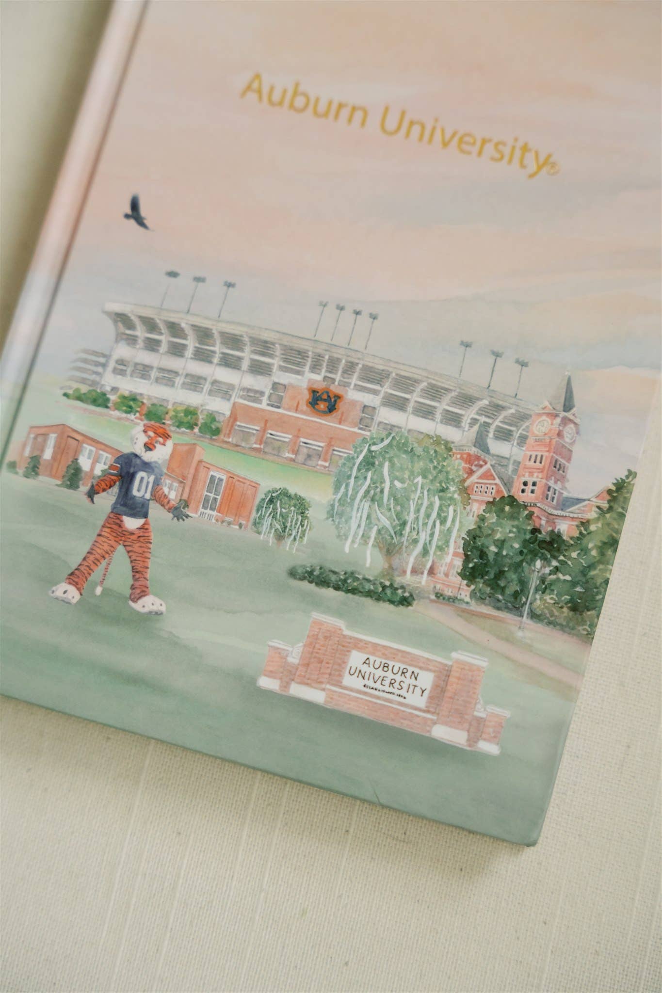 Auburn University Gold Foil Watercolor Hardcover Notebook