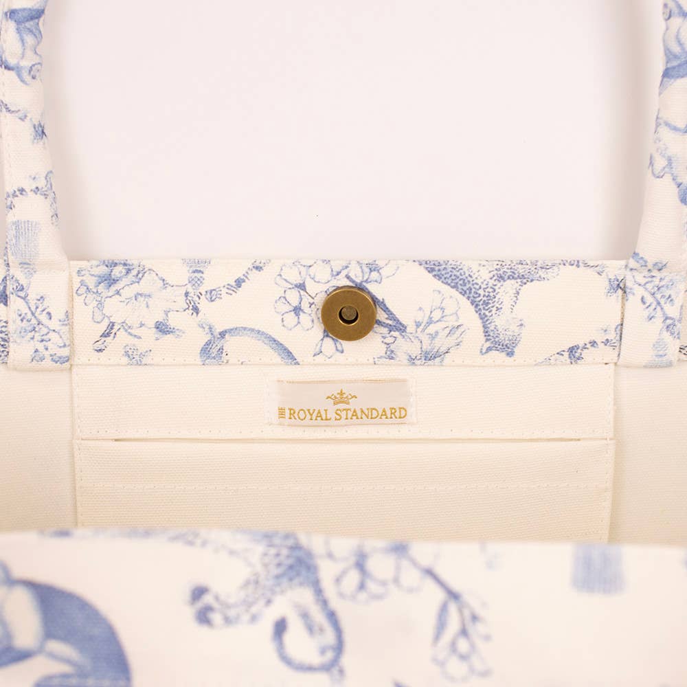 Borneo Classic Tote   White/Blue   19x14x7.5