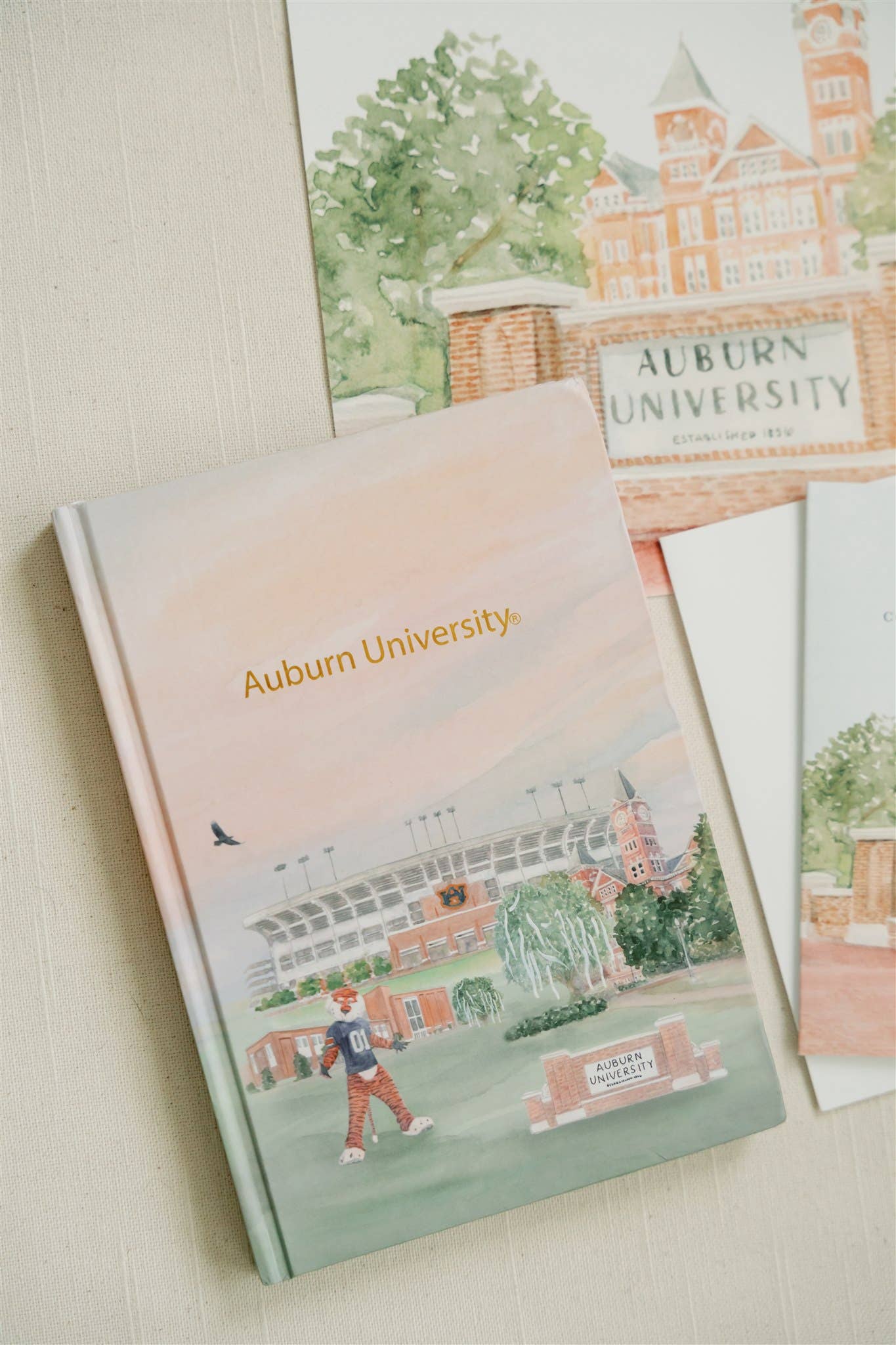 Auburn University Gold Foil Watercolor Hardcover Notebook