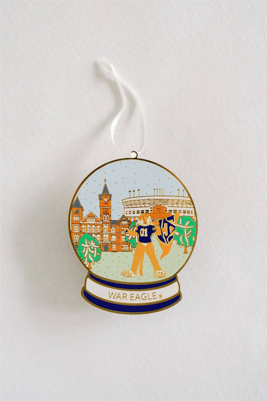 Enamel Auburn University Snow Globe Ornament, Christmas