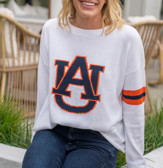 White, Longsleeve, Auburn Sweater