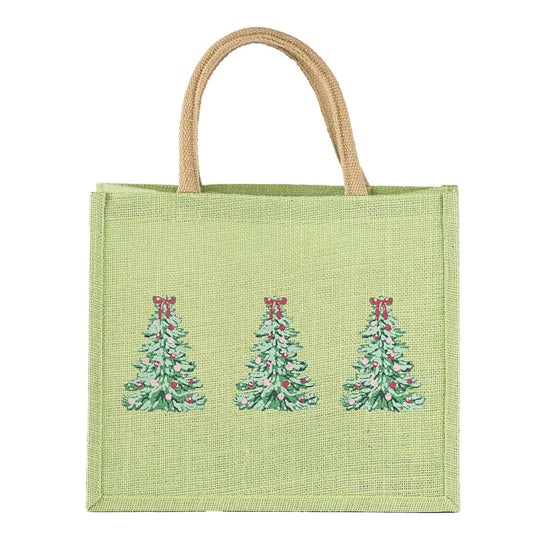 Noelle Tree Trio Gift Tote   Light Green/Multi   12x10x8