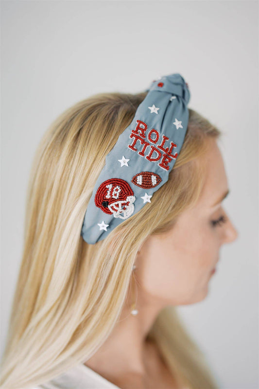 The University of Alabama Beaded Headband (dark grey)
