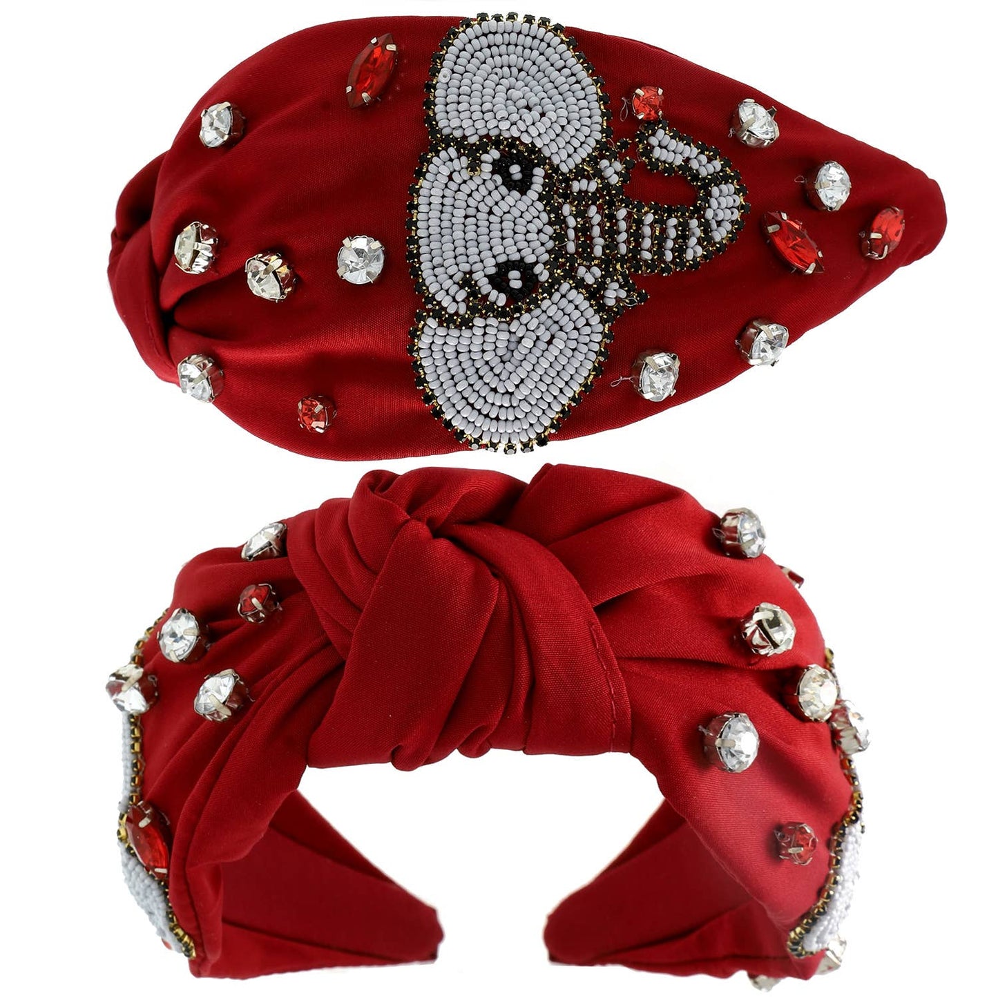 Elephant Top Knotted Jeweled Beaded Headband