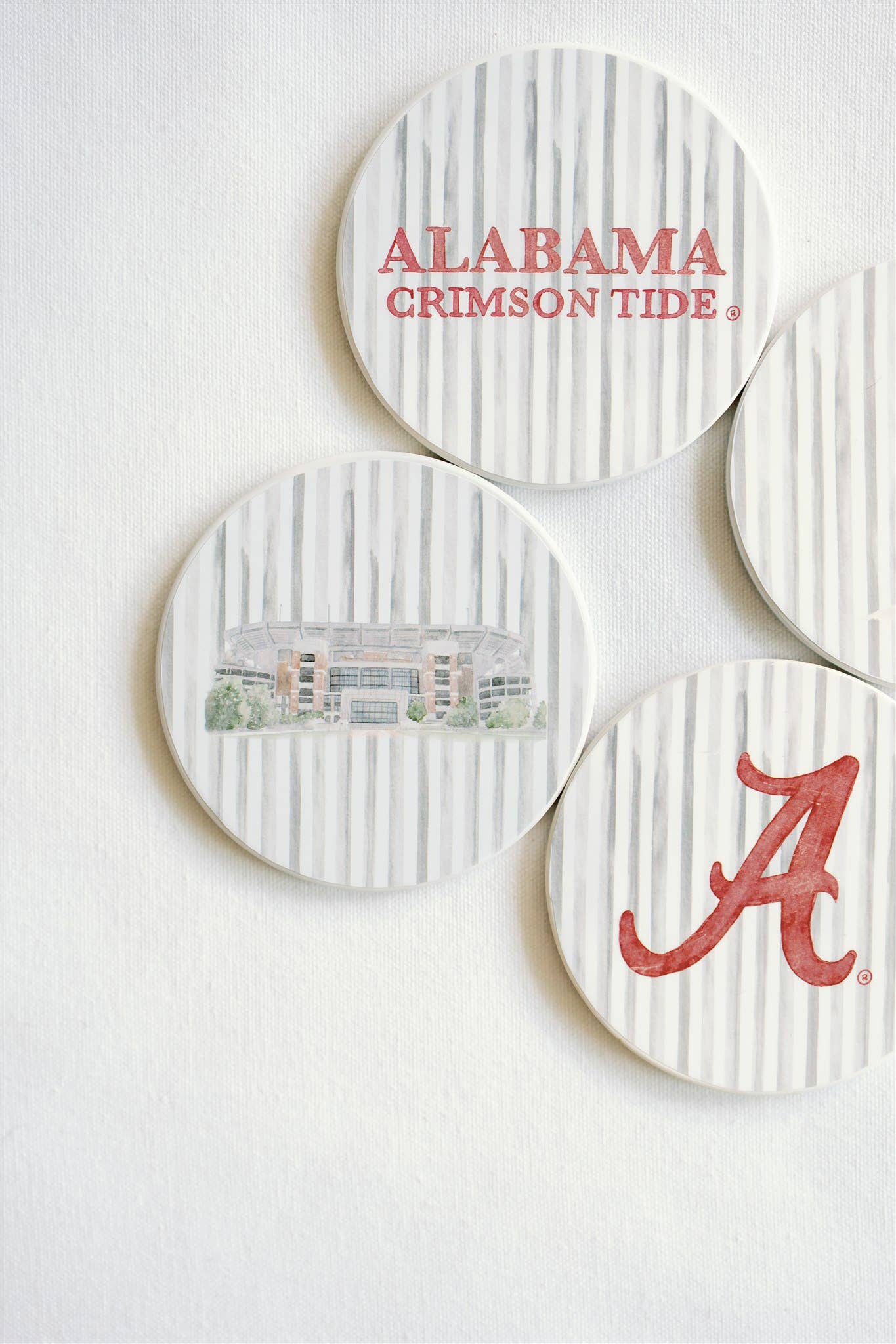 Ceramic Alabama Striped Coasters