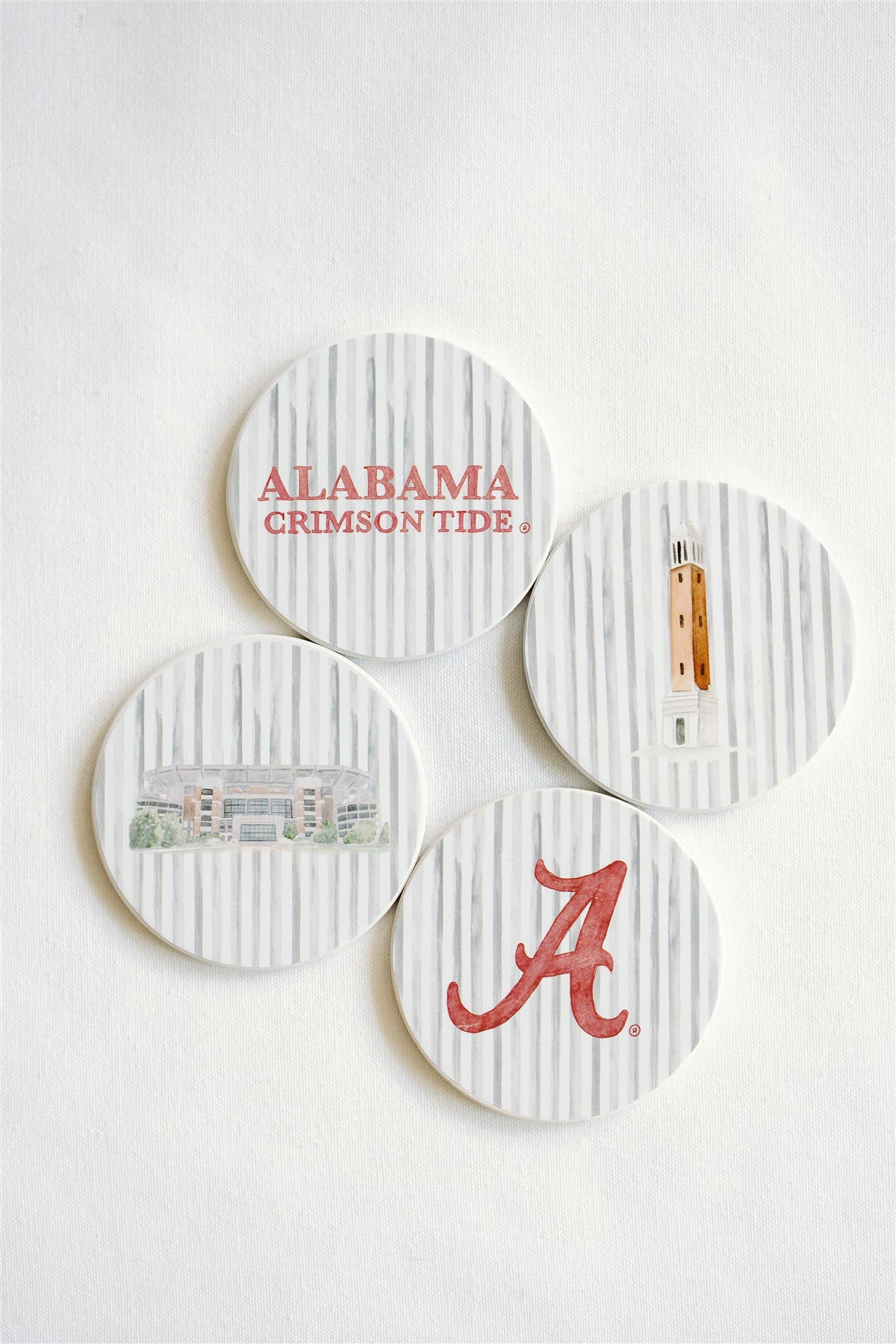Ceramic Alabama Striped Coasters