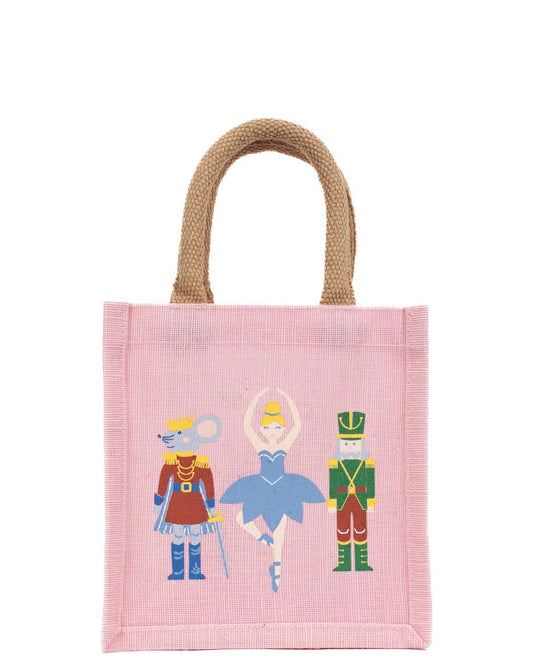 Nutcracker Waltz Juco Petite Gift Tote   Light Pink/Multi   7x7x5