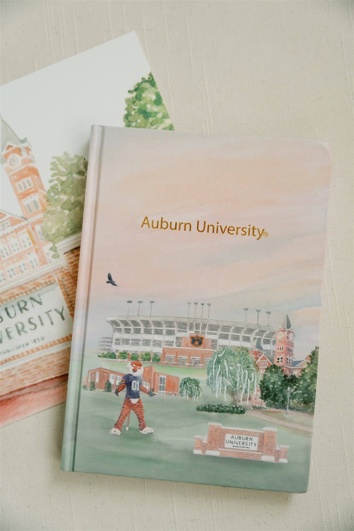 Auburn University Gold Foil Watercolor Hardcover Notebook