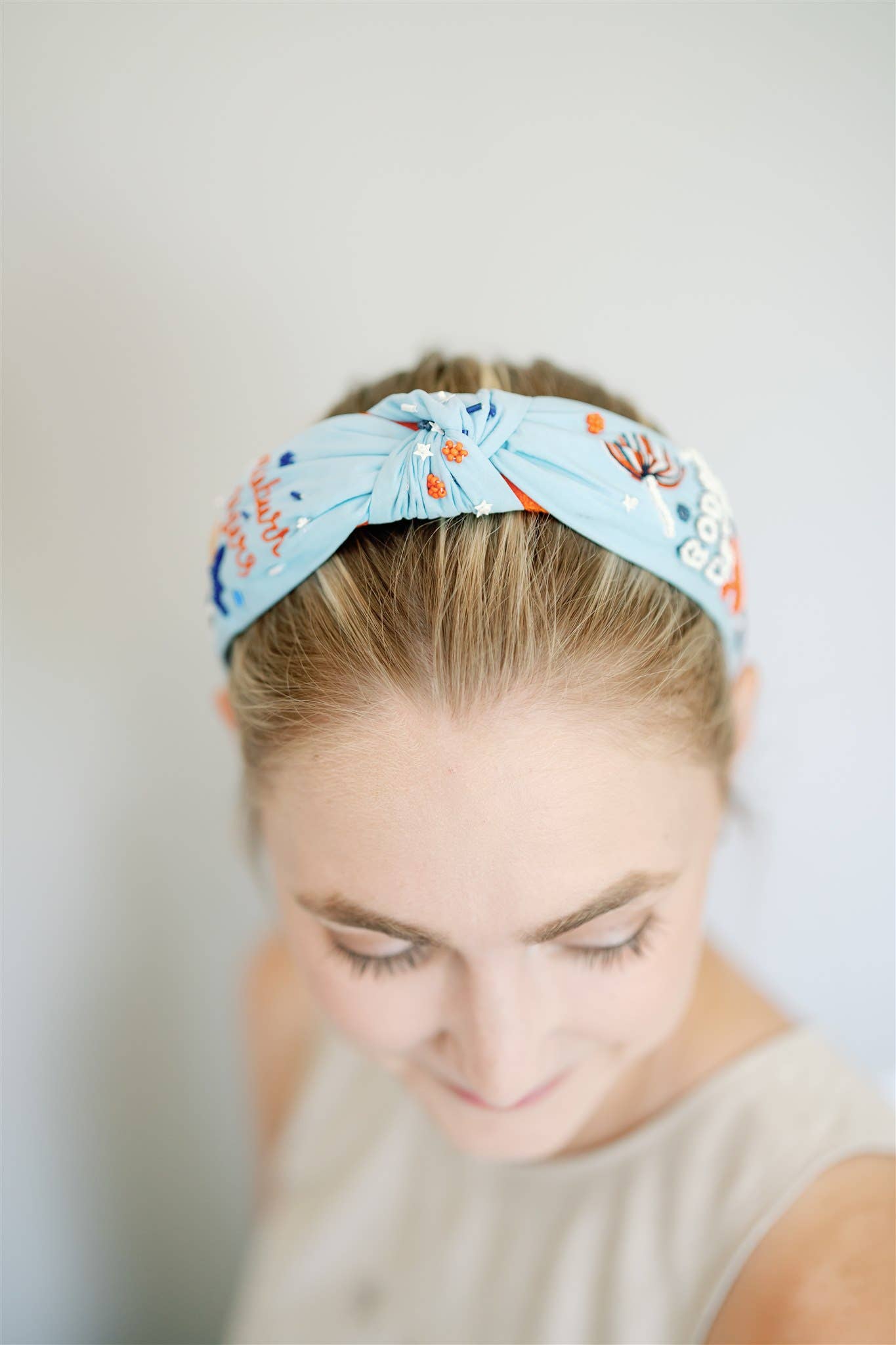 FULLY BEADED Auburn University Beaded Headband
