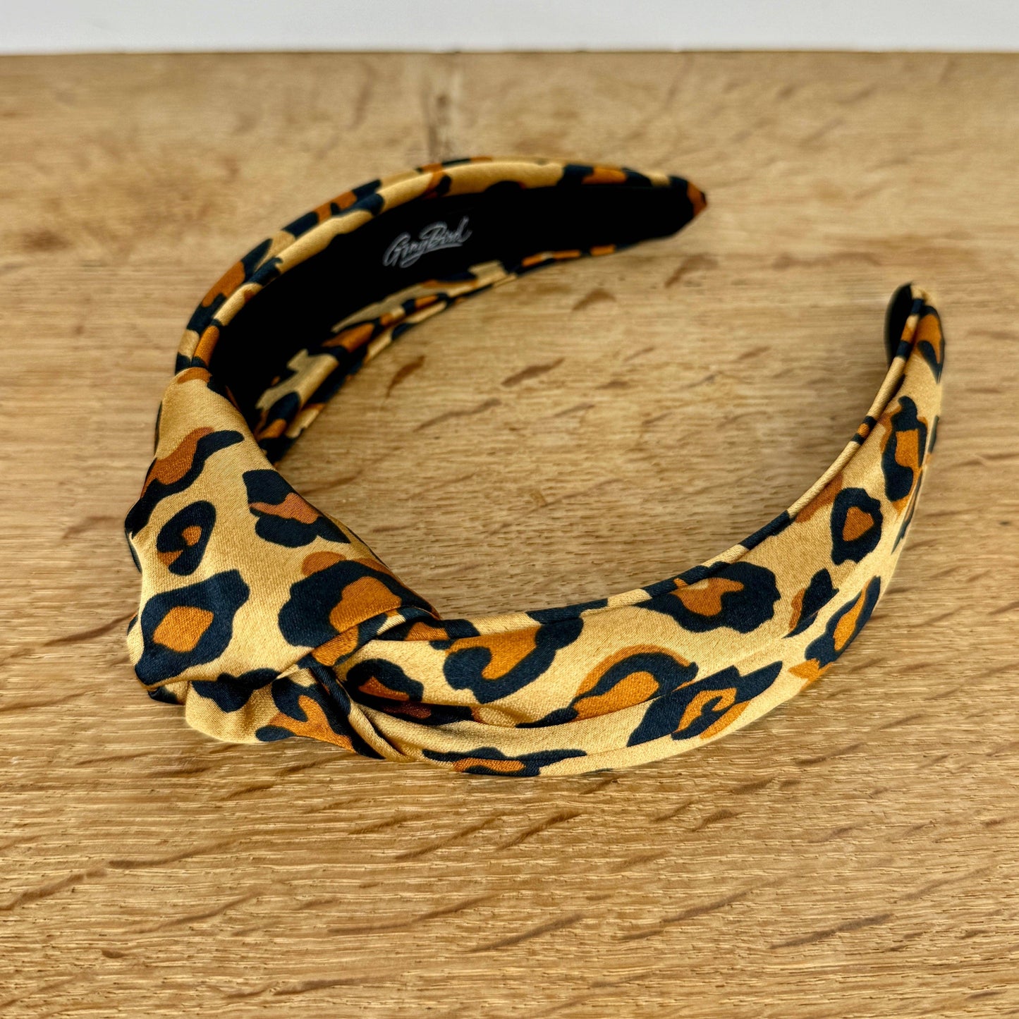 Classic Knot Satin Headband | Leopard Print